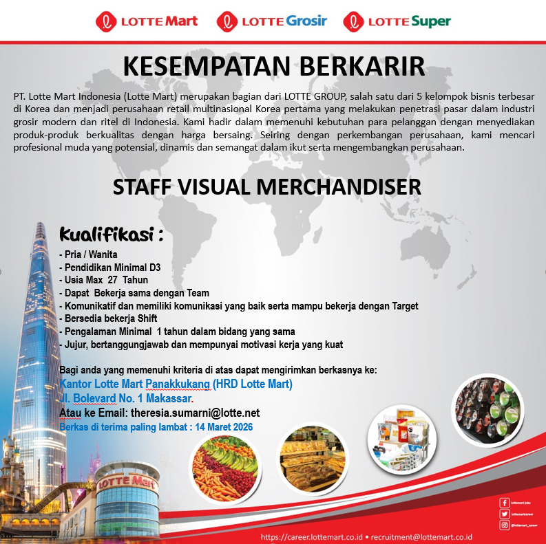 Cover Staff Visual Merchandiser