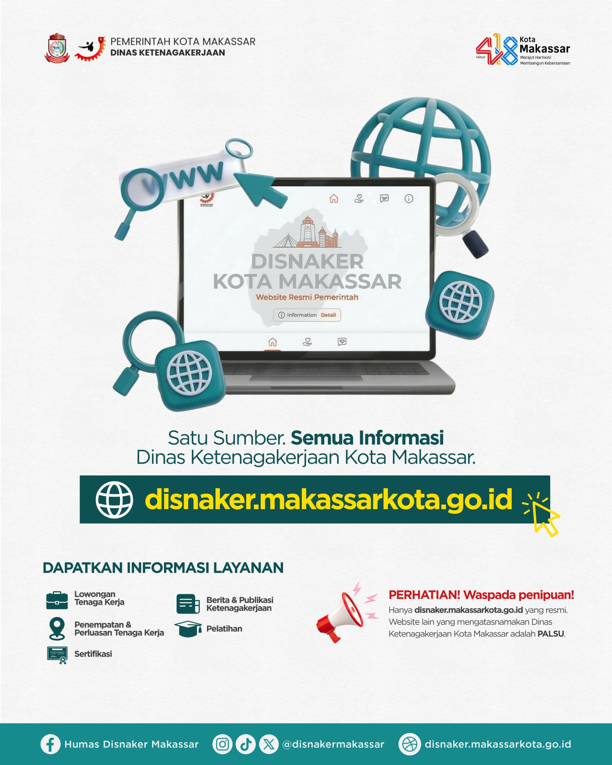 Website Official Resmi Disnaker Kota Makassar